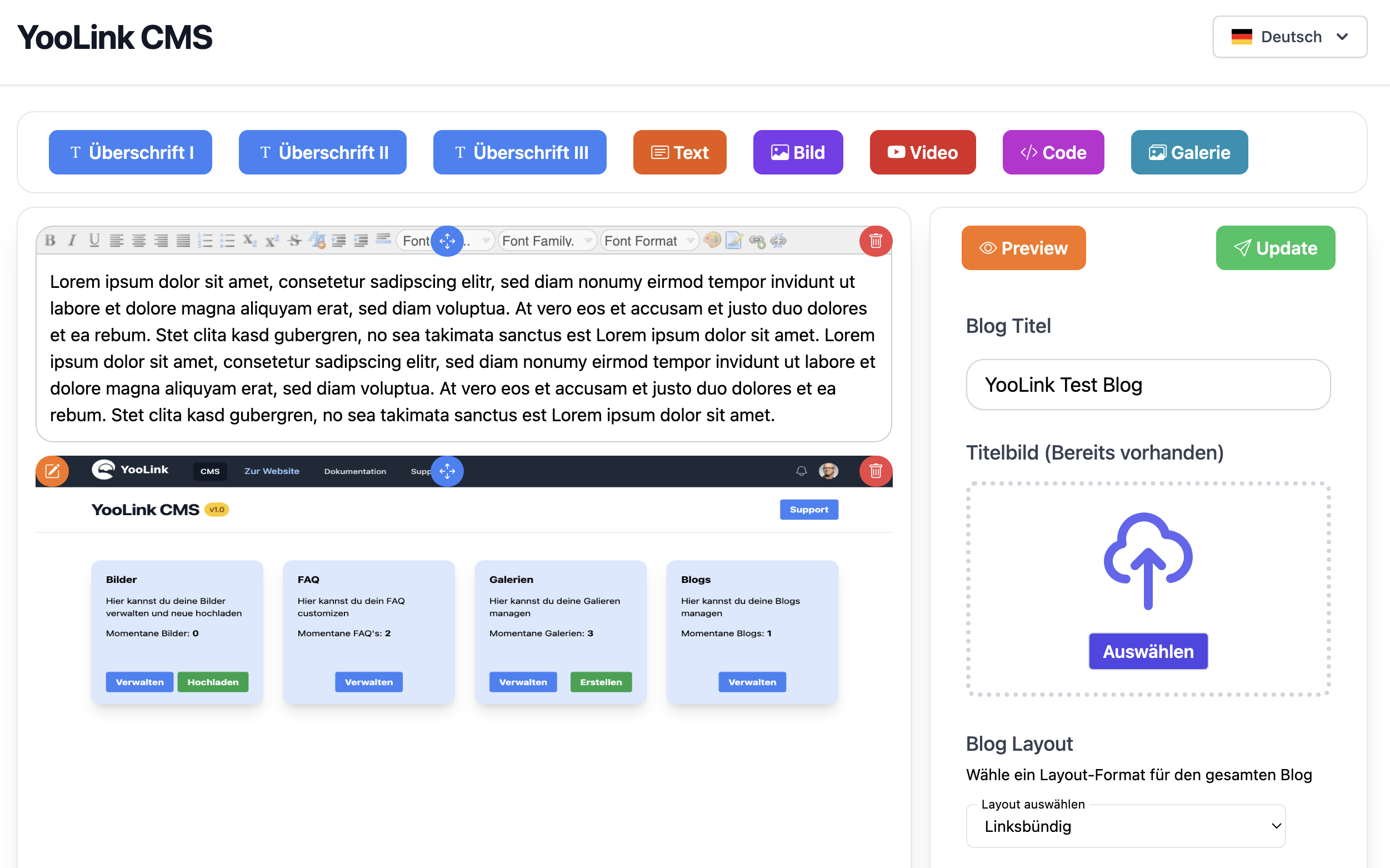 Dashboard Blog Builder