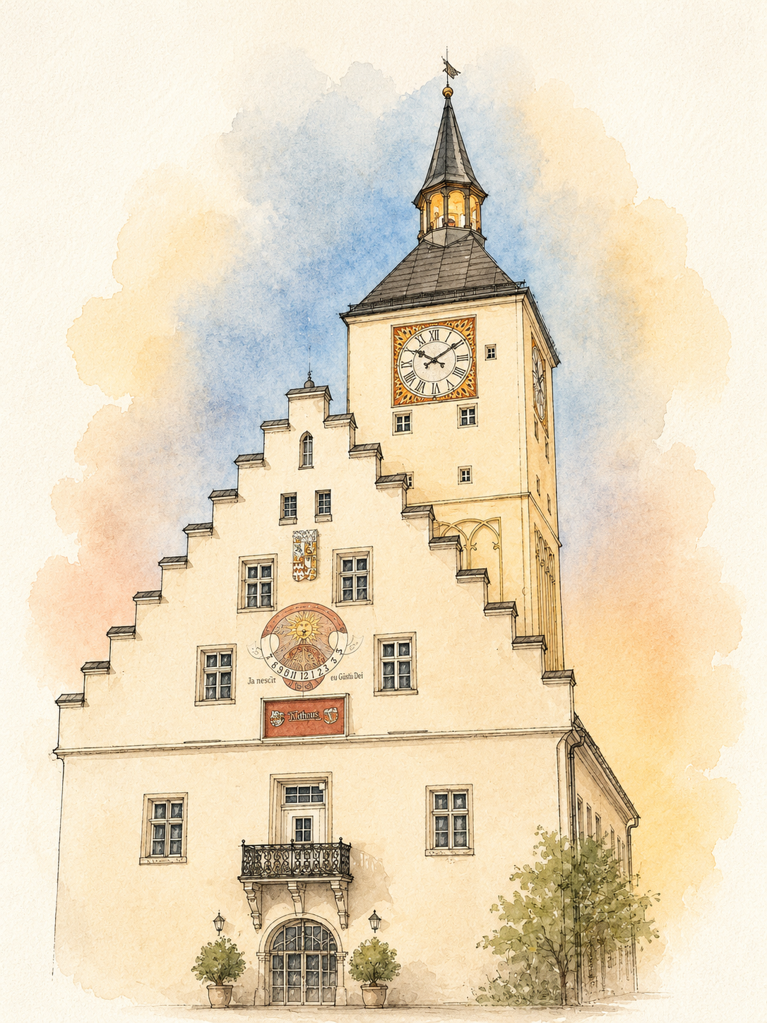 Altes Rathaus Deggendorf – historisches Wahrzeichen am Oberen Stadtplatz mit Stufengiebel und Uhrturm